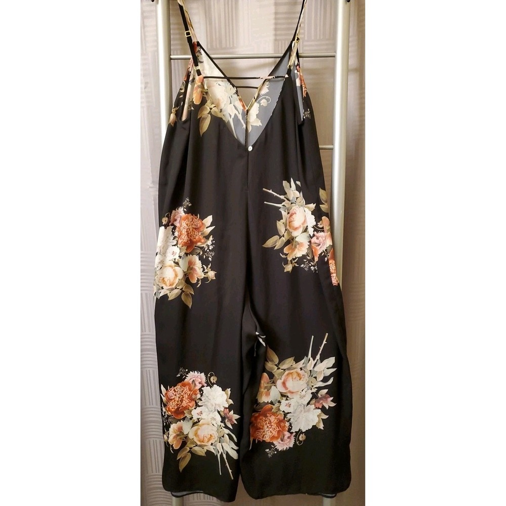 Flora by Flora Nikrooz Small Slip Sleep Romper Jumper Black Floral Romantic